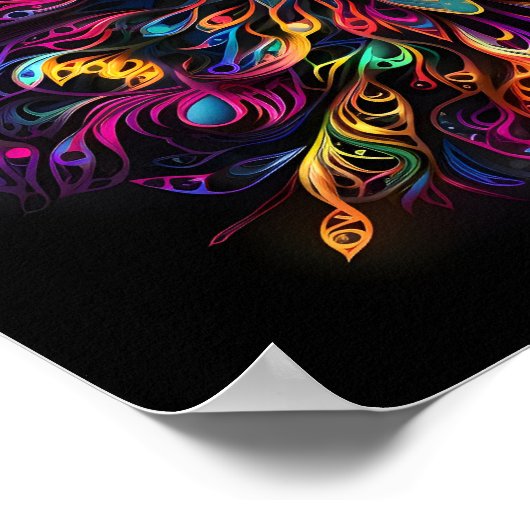 Fluorescente multicolor tribal netwerk print (Hoek)