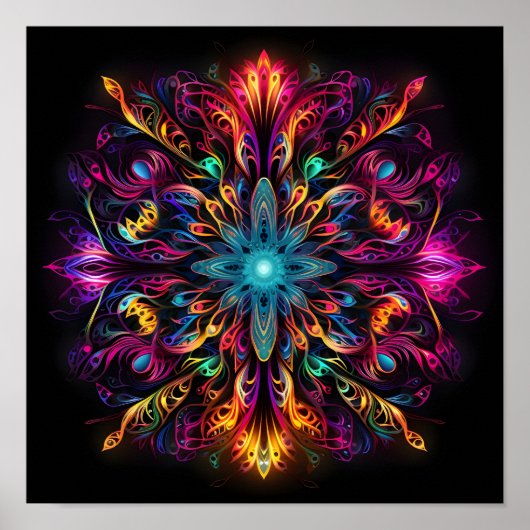 Fluorescente multicolor tribal netwerk print (Voorkant)