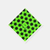 Fluorescente neon groene voetbal fan speler initia servet (Hoek)