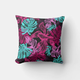 Fluorescente tropische palmbladeren kussen