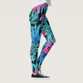 Fluorescente tropische palmbladeren leggings (Rechts)