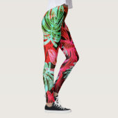 Fluorescente tropische palmbladeren leggings (Rechts)