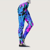 Fluorescente tropische palmbladeren leggings (Rechts)