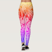 Fluorescente tropische palmbladeren leggings (Achterkant)