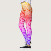 Fluorescente tropische palmbladeren leggings (Links)
