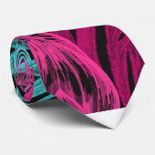 Fluorescente tropische palmbladeren stropdas (Opgerold)