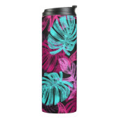 Fluorescente tropische palmbladeren thermosbeker (Gedraaid links)