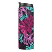Fluorescente tropische palmbladeren thermosbeker (Geroteerd rechts)