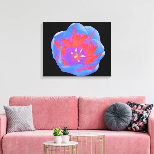 Fluorescente Tulp Canvasprint Canvas Afdruk (Insitu (Woonkamer))
