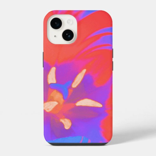 Fluorescente Tulp iPhone Hoesje (Achterkant)