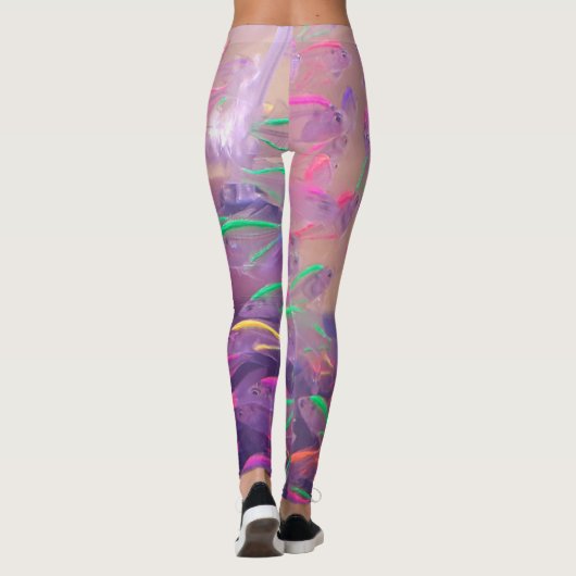 Fluorescente vis in het zee leggings (Achterkant)