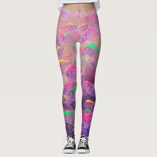 Fluorescente vis in het zee leggings (Voorkant)