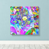 Fluorescerend Blauw, Lavendel & Geel Canvas Afdruk (Insitu (Houten vloer))