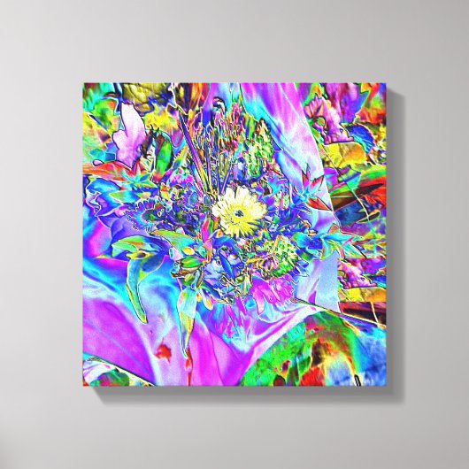 Fluorescerend Blauw, Lavendel & Geel Canvas Afdruk (Voorkant)