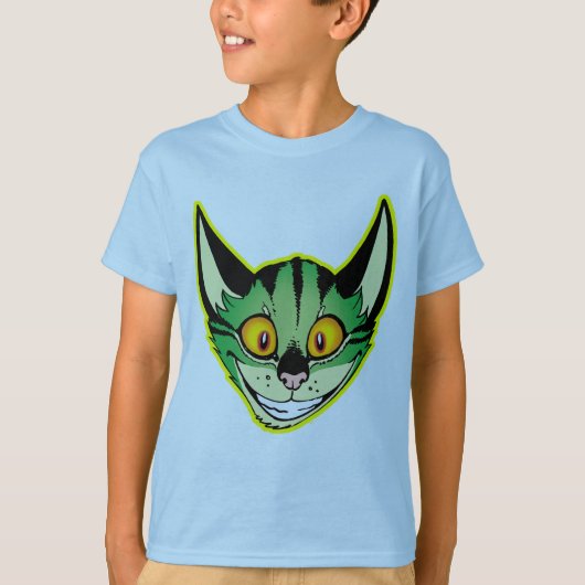 Fluorescerend Cartoon Kat Kinderen T-Shirt (Voorkant)