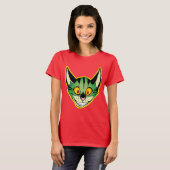 Fluorescerend Cartoon Kat Vrouwen T-Shirt (Voorkant volledig)