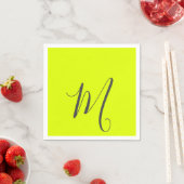 Fluorescerend geel - Chic monogram Servet (Insitu)