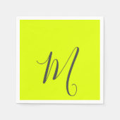 Fluorescerend geel - Chic monogram Servet (Voorkant)
