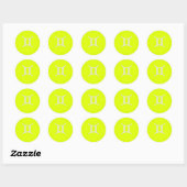 fluorescerend geel - Gemini Ronde Sticker (Vel)