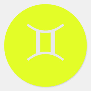 fluorescerend geel - Gemini Ronde Sticker