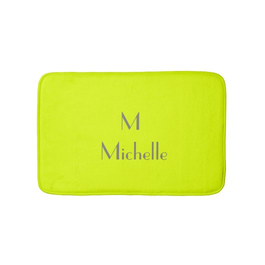 fluorescerend geel - gepersonaliseerd badmat (Voorkant)
