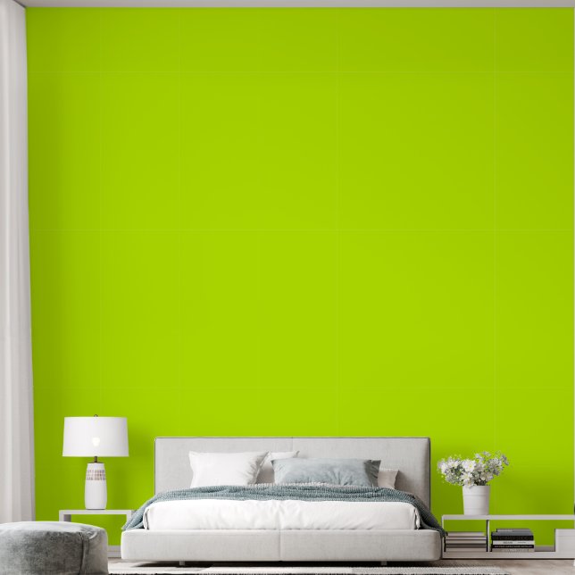 Fluorescerend geel groen behang (Slaapkamer)