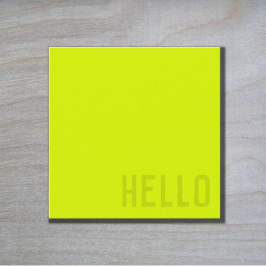 fluorescerend geel - HALLO Vierkante Visitekaartje