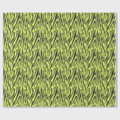 Fluorescerend Geel Klein Zebraprint Cadeaupapier (Vlak)
