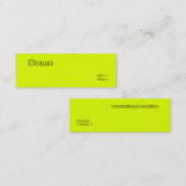 fluorescerend geel mini visitekaartje (Voorkant / Achterkant)