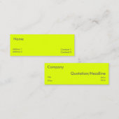 fluorescerend geel mini visitekaartje (Voorkant / Achterkant)