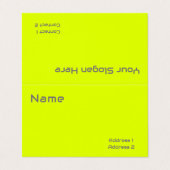 Fluorescerend geel modern visitekaartje (Buitenkant ongevouwen)