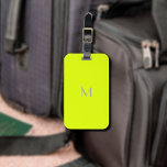 fluorescerend geel - monogram toevoegen bagagelabel<br><div class="desc">Bagagelabels met fluorescerende gele effen kleur achtergrond en grijs lettertype. Eenvoudig en trendy ontwerp door Alma Wad. Personaliseer het nu met je monogram .. ____________ Geel is gekoppeld aan het teken van Tweelingen in de Westerne astrologie . U kunt dit overwegen bij het kiezen van uw kleur.</div>