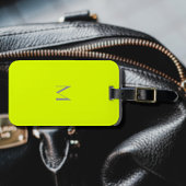 fluorescerend geel - monogram toevoegen bagagelabel