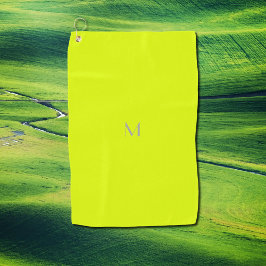 fluorescerend geel - monogram toevoegen golfhanddoek