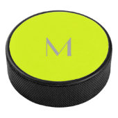 fluorescerend geel - monogram toevoegen hockey puck (3/4)