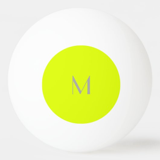 fluorescerend geel - monogram toevoegen pingpongbal (Achterkant)