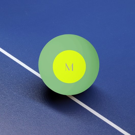 fluorescerend geel - monogram toevoegen pingpongbal