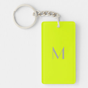 fluorescerend geel - monogram toevoegen sleutelhanger