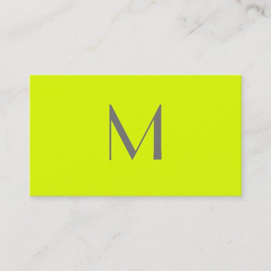 fluorescerend geel - monogram toevoegen visitekaartje (Voorkant)