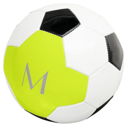 fluorescerend geel - monogram toevoegen voetbal (Drie kwart)