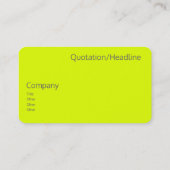 fluorescerend geel monogramma visitekaartje (Achterkant)