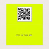 fluorescerend geel - QR-code toevoegen Visitekaartje (Binnenkant ongevouwen)