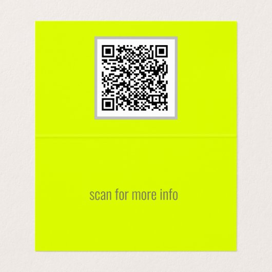 fluorescerend geel - QR-code toevoegen Visitekaartje (Binnenkant ongevouwen)