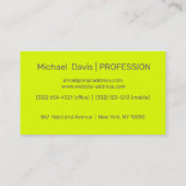 fluorescerend geel - vet monogram - QR-code Visitekaartje (Achterkant)