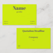 fluorescerend geel vet visitekaartje (Voorkant / Achterkant)