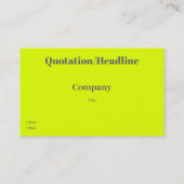 fluorescerend geel vet visitekaartje (Achterkant)