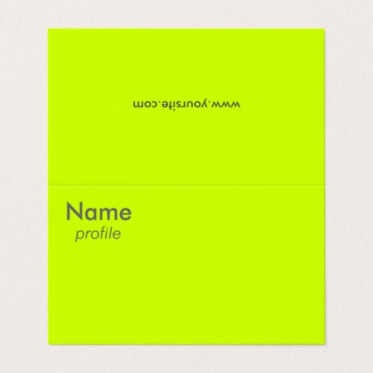 fluorescerend geel visitekaartje (Buitenkant ongevouwen)