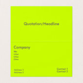 fluorescerend geel visitekaartje (Binnenkant ongevouwen)