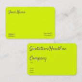 fluorescerend geel visitekaartje (Voorkant / Achterkant)