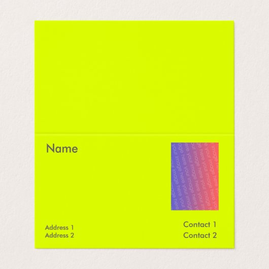 fluorescerend geel visitekaartje (Buitenkant ongevouwen)